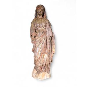 Large Sculpture Of The Virgin Mary From The 16th Century