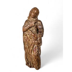 Sculpture Of The Virgin Mary From The 16th Century Dimensions: 33x10x6 Cm