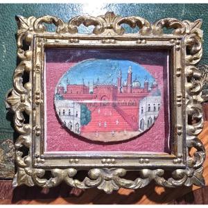  19th Century Indian Miniature Oil Painting 