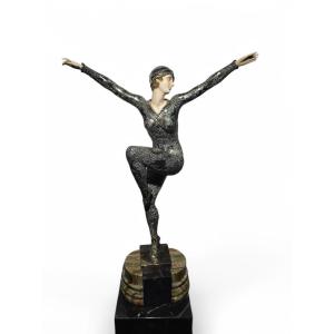 Silvered Bronze Sculpture By Demeter H. Chiparus – Art Deco