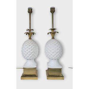 Pair Of Italian Pineapple Lamps – 1970s