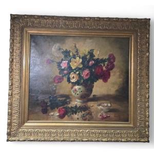Floral Oil Painting – Early 1900s