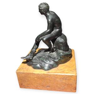 Seated Hermes – Patinated Bronze, Grand Tour, Late 19th Century