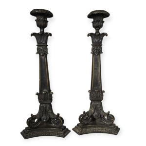 Pair Of 19th Century French Bronze Candelabras