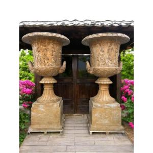 Italian Marble Garden Vases – 1980s 160cm