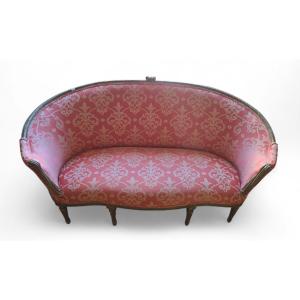 18th Century Louis XVI Period Sofa – Carved And Gilded Wood, Original Woodwork