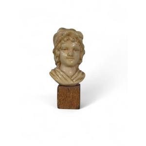 Small Carved Bone Bust – 19th Century