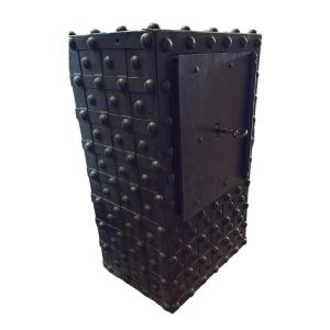 Large 19th Century French Safe – Iron Fittings With Riveted Straps