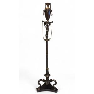 19th Century French Bronze Floor Lamp – Attributed To Ferdinand Barbedienne And Henry Cahieu