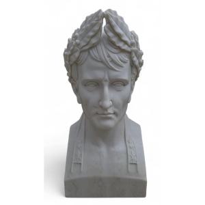 Hand-carved Italian Marble Bust Of Napoleon Bonaparte, 20th Century