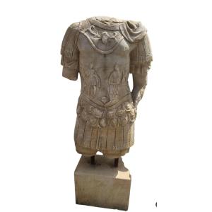 Antique Hand-carved Marble Sculpture Of A Roman Emperor, Early 1900s