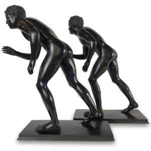 Pair Of Bronze Runners From Pompeii, Based On Originals From The 1st Century Bc.