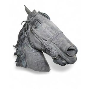 Bronze Sculpture Representing A Horse's Head — Fernando Sánchez Castillo 