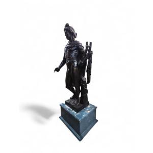 Large Italian Bronze Sculpture From The Mid-20th Century Depicting Apollo With A Lyre