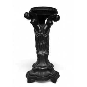 19th-century Terracotta Base, Painted Black