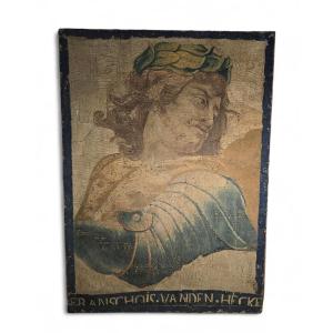 Fragment Of A 17th-century Tapestry Depicting The Bust Of An Emperor — Signed Franchois Va