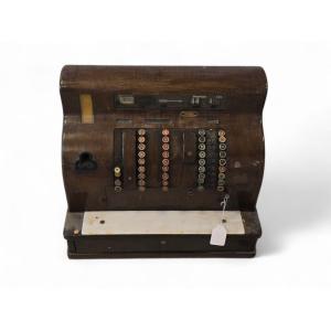 "national" Cash Register In Red-painted Brass, Mid-20th Century