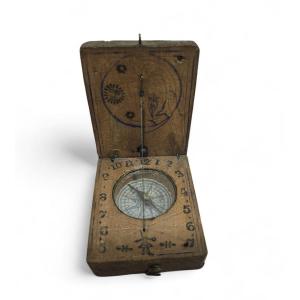 19th Century Portable Wooden Sundial