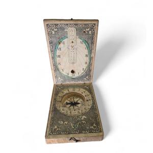 19th Century Portable Wooden Sundial