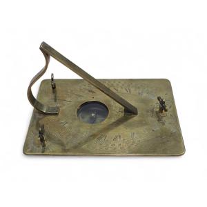 19th-century Horizontal Bronze Sundial, After Erasmus Habermel