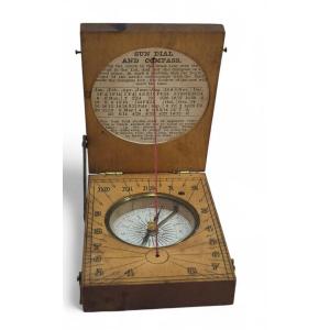 19th Century Portable Wooden Sundial