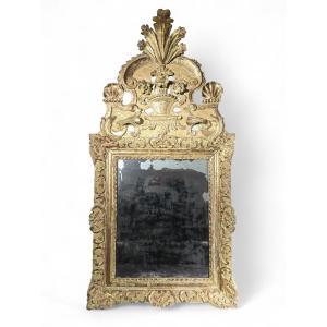 French 18th-century Mirror In Carved And Gilded Wood