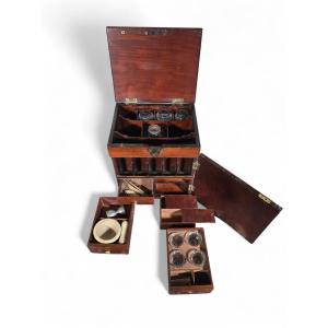 19th-century Portable Medical Kit With Partial Medical Instruments