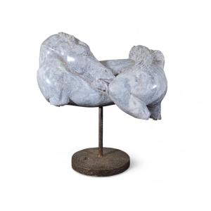 Greek Horse In Marble, Early 20th Century – After The Friezes Of The Parthenon