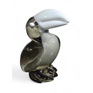 Murano Glass Toucan Sculpture, 20th Century