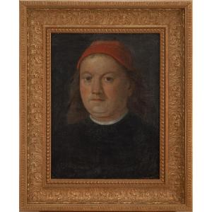 Oil On Canvas, Portrait After Perugino, Historicist School, 18th Century