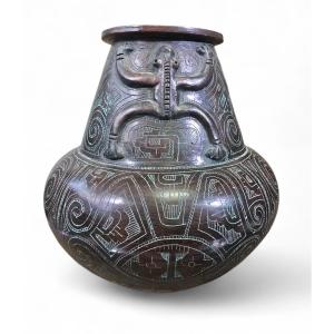 Marajoara Style Terracotta Vase, 20th Century