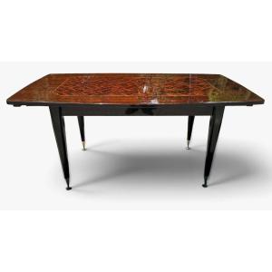 Deluxe Art Deco Extendable Dining Table, 1970s