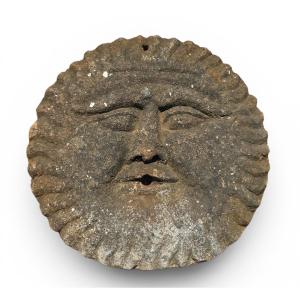 Stone Fountain Spout, Sun Mask, 19th Century