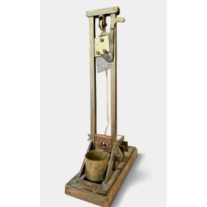 Brass And Wood Guillotine Cigar Cutter, Early 20th Century