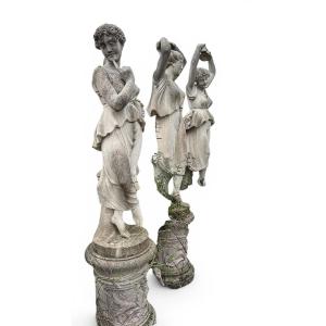 Set Of The Four Seasons In Vicenza Stone, Italy, 1970s