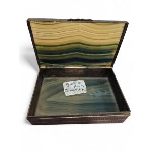 19th-century Agate Box With Gilded Bronze Mounts