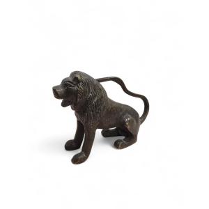 Bronze Sculpture Of A Seated Lion, 19th Century
