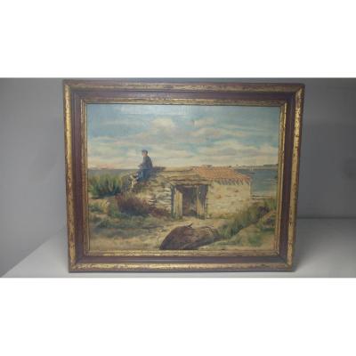 Oil On Canvas Signed St Brevin 1885 Courmont
