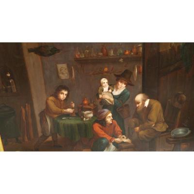 Oil Painting On Canvas Of Thematic Medical XVIII Eme