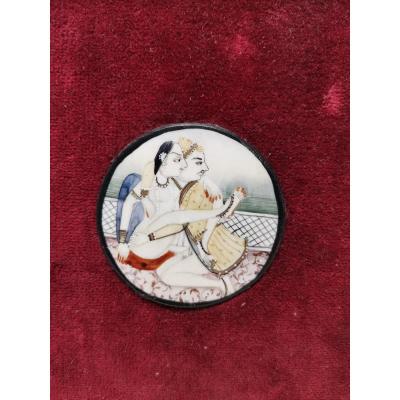 Erotic Miniature On Ivory