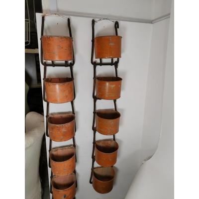 Pair Of 19th Century Wrought Iron Flower Pots