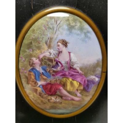 Miniature Enamel Plate From XIX Eme