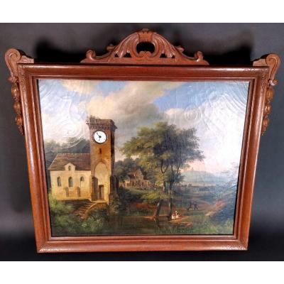 Oil On Canvas With Pendulum From XIX Eme