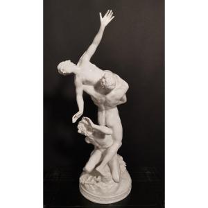 A Porcelain Group Of The XIX Eme Coating Of Sabine 77 Cm