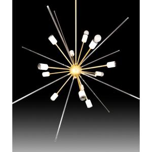 Brass And Methacrylate Chandelier, From The 80s