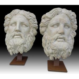 Pair Of Large Classic Masks From The 1950s