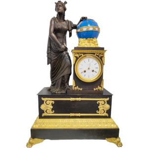 An Empire Fireplace Clock By H.robert-watchmaker De La Reine, Paris, Date Circa 1820-1830