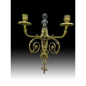 20th Century Bronze Wall Lamp
