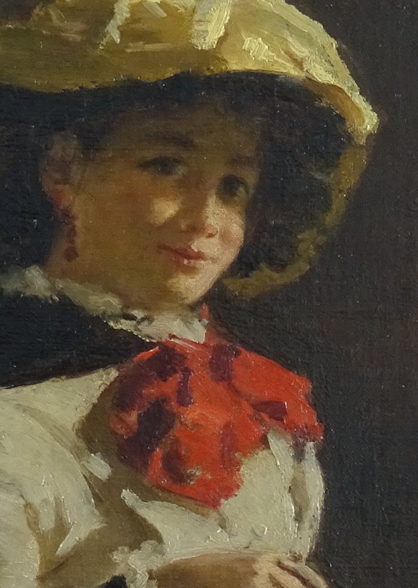 Ritratto "Giovane ragazza con fiocco rosso”, ambito veneto-veneziano-photo-2