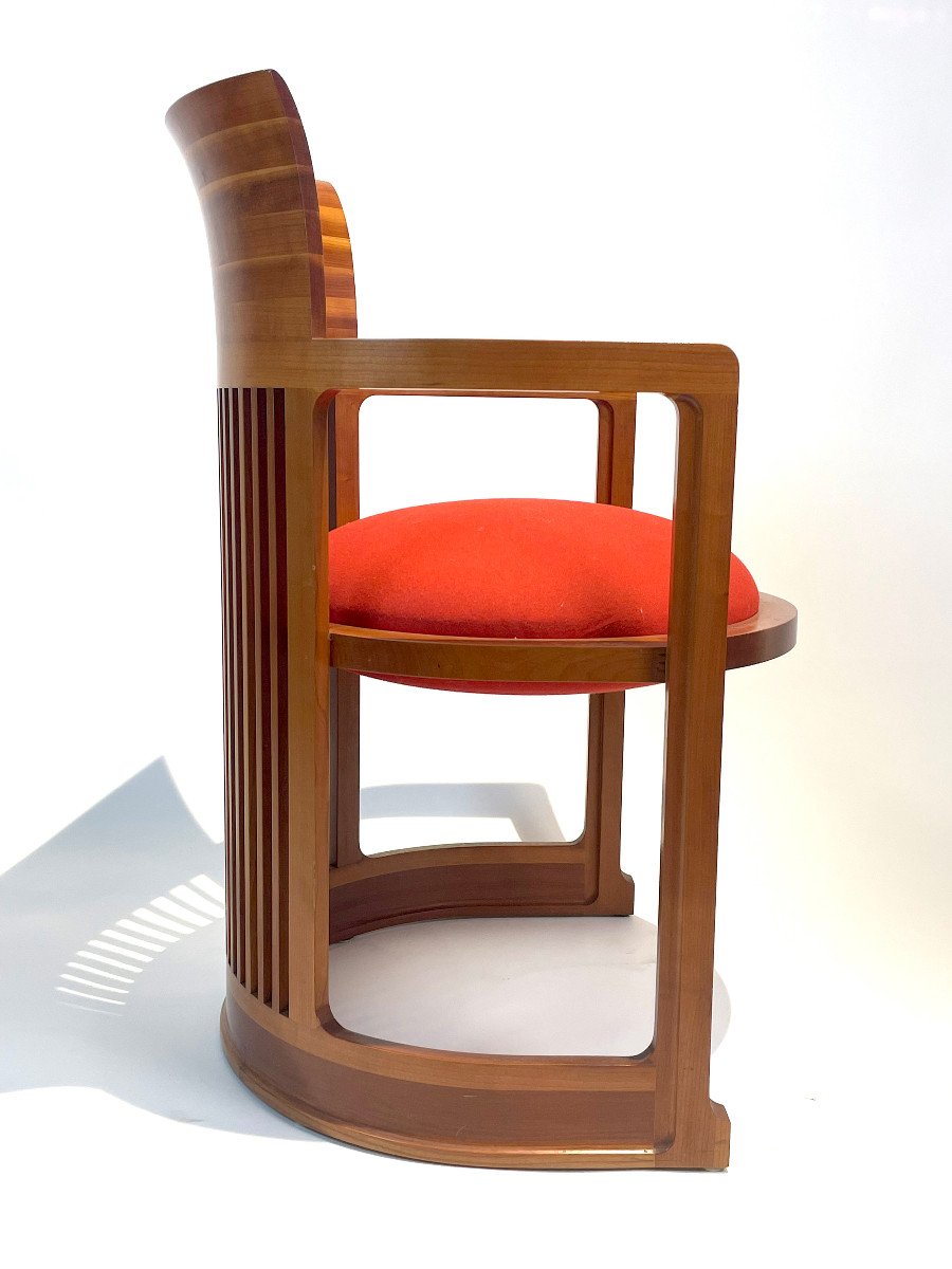 Set tavolo e 8 sedie di F. Lloyd Wright per CASSINA, anni ’80-photo-3